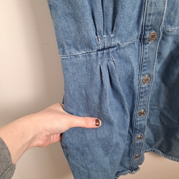 Mavi Medium Wash Denim Button Up Short Sleeve Mercy Shirt Mini Dress Size XS - Picture 5 of 11